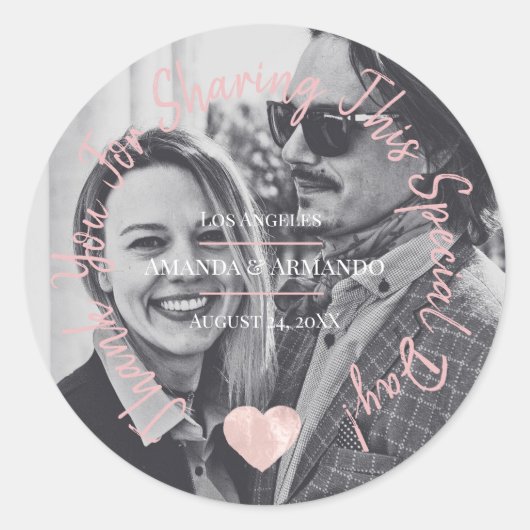 この特別な日のハートバラ ラウンドシール (正面)