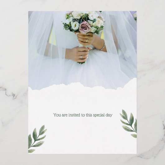 この特別な日へのご招待です。 箔招待状ポストカード (正面)