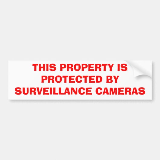この特性は監視カメラによって保護されます バンパーステッカー (正面)
