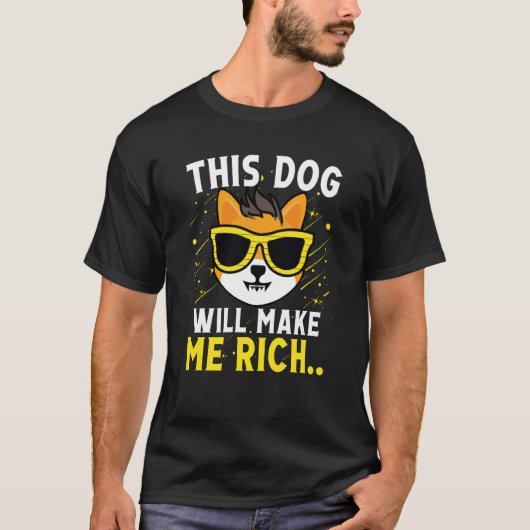 この犬であなたも億万長者 仮想通貨暗号通貨  Tシャツ (正面)