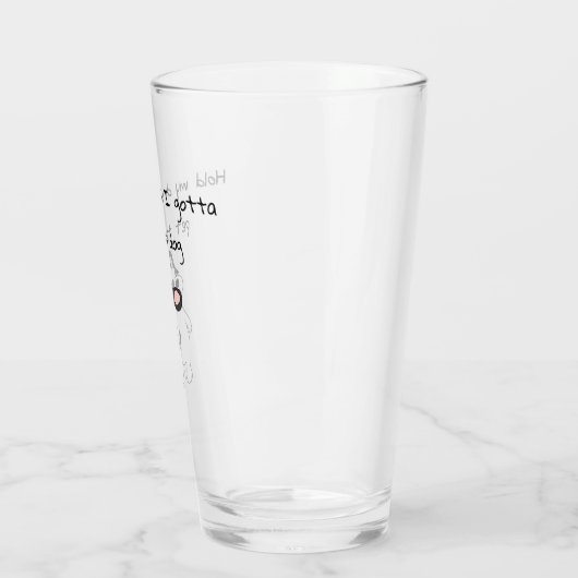 この犬のビアグラスをペットにしなきゃカップを持って タンブラーグラス (左)