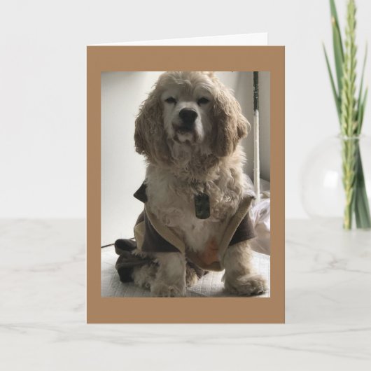 この犬は「ハッピーバースデー」と言う用意がある カード (正面)