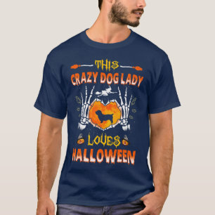 この犬熱狂するの女性グレンは犬のハロウィーンを愛している Tシャツ