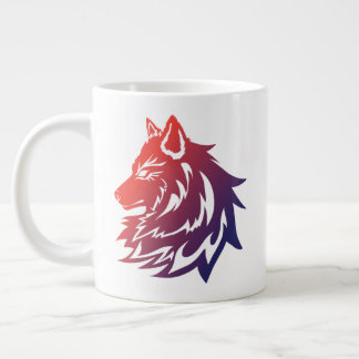 この狼マグカップの美しいデザイン ジャンボコーヒーマグカップ
