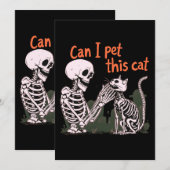 この猫を撫でてもいい？ 面白い猫好きのためのデザイン！ 招待状 (正面/裏面)