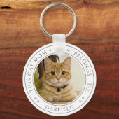 この猫ママは2子猫の写真カスタムの名前だ キーホルダー (裏面)