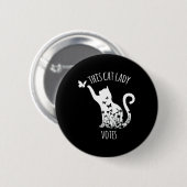 この猫レディ投票レディース投票カマラ 缶バッジ (正面&裏面)