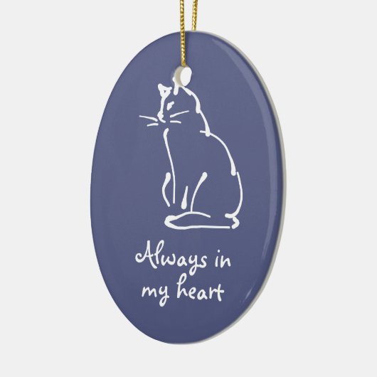この猫記念オーナメントをカスタマイズ セラミックオーナメント (左)