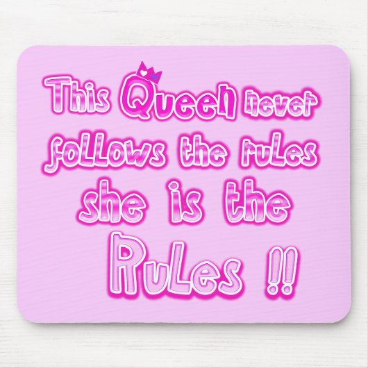 この王妃は決して後を追規則が薄いピンク色に見えない マウスパッド (正面)