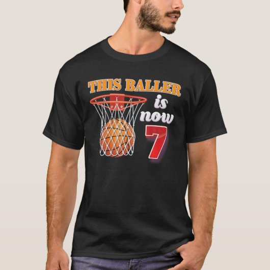 この球団は現在7歳の7誕生日Basketbである Tシャツ (正面)