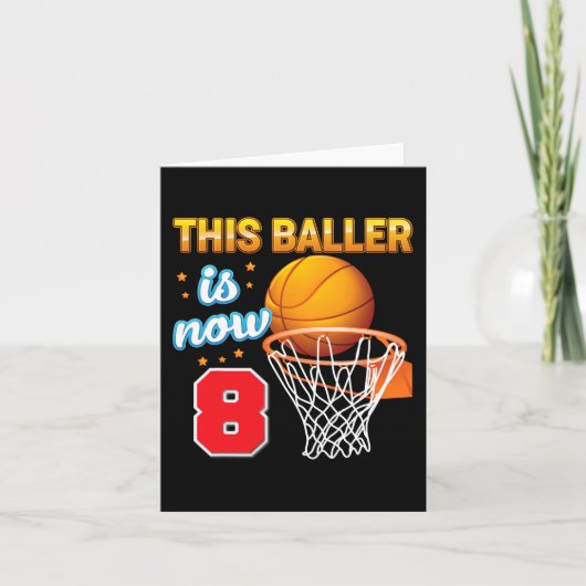 この球団は現在8歳の8誕生日Basketbである カード (正面)
