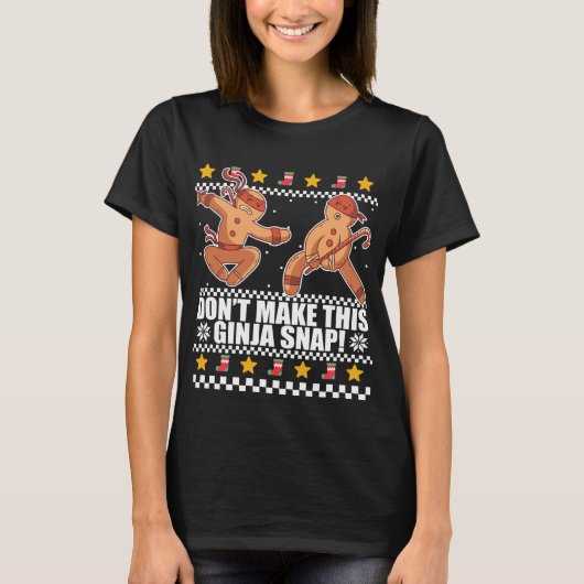この生姜のスナップ赤頭の醜いクリスマスを作らない Tシャツ (正面)