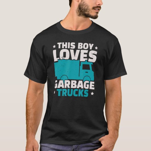この男の子はゴミ収集車が大好き Tシャツ (正面)