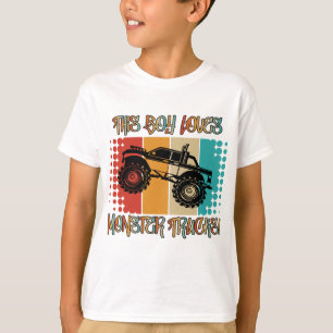 この男の子はモンスタートラックが大好き Tシャツ