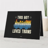 この男の子は列車の恋人の鉄道機関車トラを愛している カード (裏面)