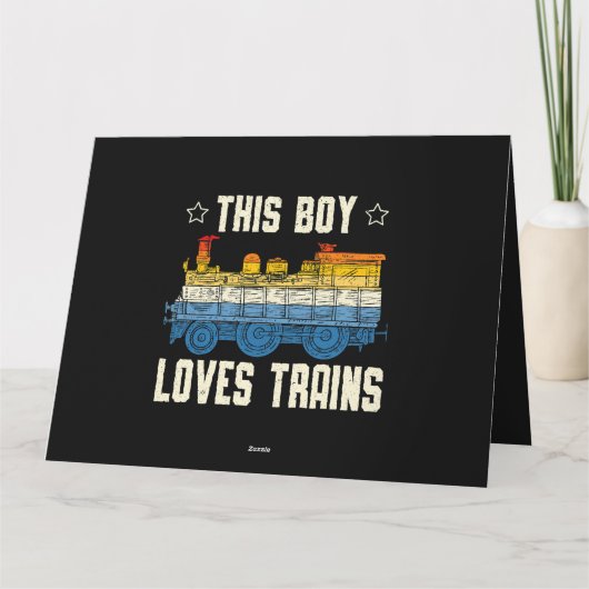この男の子は列車の恋人の鉄道機関車トラを愛している カード (裏面)