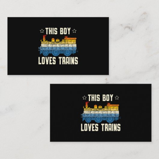 この男の子は列車の恋人の鉄道機関車トラを愛している 名刺 (正面/裏面)