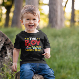 この男の子は汽車が大好き トドラーTシャツ