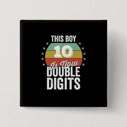 この男の子10は今2桁の誕生日 缶バッジ (正面)