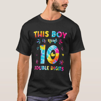 この男の子10番目の誕生日絞り染め2桁10アイ Tシャツ