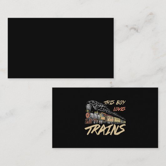 この男の子、電車の愛おもしろい者の贈り物が大好き 名刺 (正面/裏面)