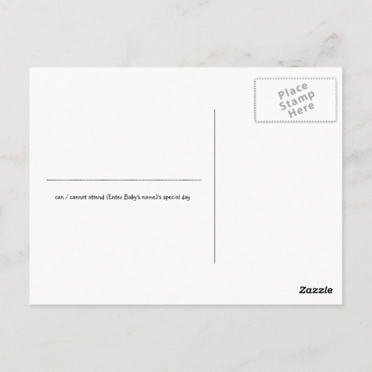 この男の赤ちゃんの名前 – RSVP ポストカード (裏面)