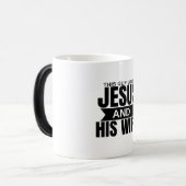 この男はイエスと彼の妻がマグカップをモーフィング大好き モーフィングマグカップ (正面左)