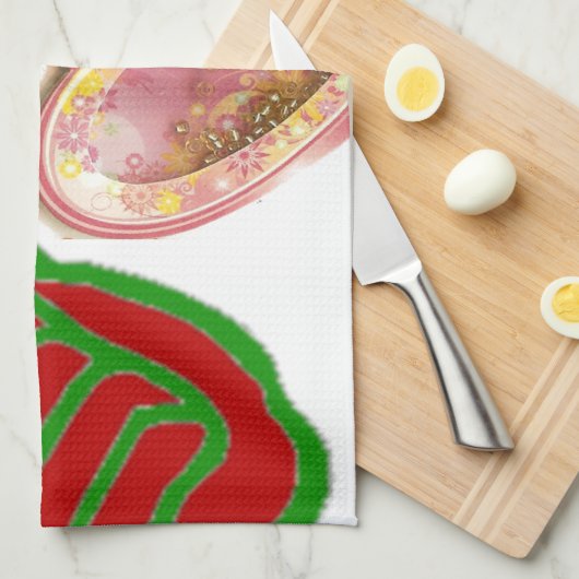 この男はビッグ・ギフト・アートプリントが大好き キッチンタオル (四つ折り)