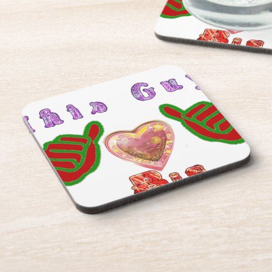 この男はビッグ・ギフト・アートプリントが大好き コースター (左側)