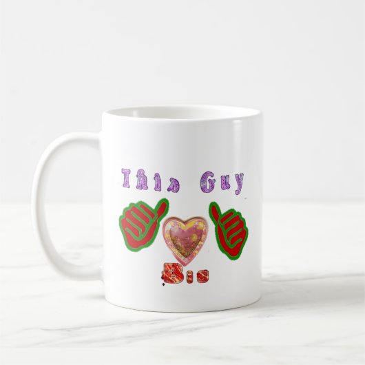 この男はビッグ・ギフト・アートプリントが大好き コーヒーマグカップ (左)