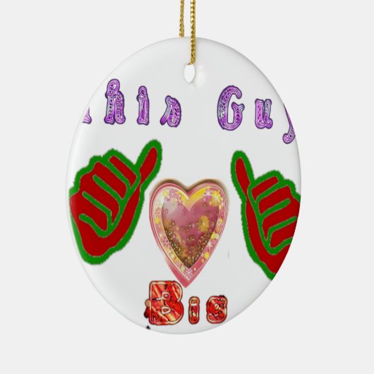 この男はビッグ・ギフト・アートプリントが大好き セラミックオーナメント (右)