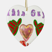 この男はビッグ・ギフト・アートプリントが大好き セラミックオーナメント (右)