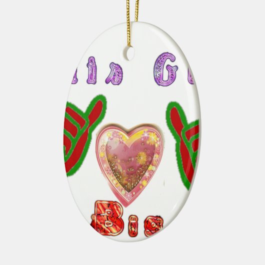 この男はビッグ・ギフト・アートプリントが大好き セラミックオーナメント (左)