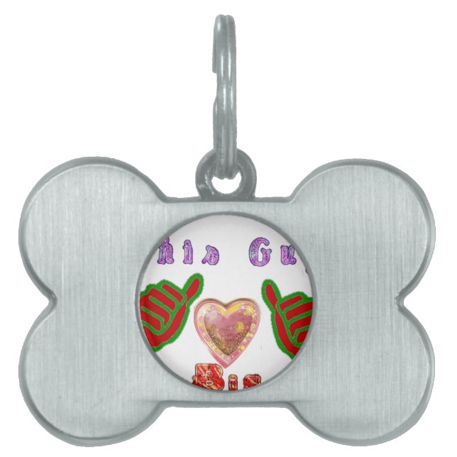 この男はビッグ・ギフト・アートプリントが大好き ペットネームタグ (正面)