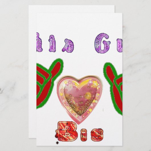 この男はビッグ・ギフト・アートプリントが大好き 便箋 (正面/裏面)