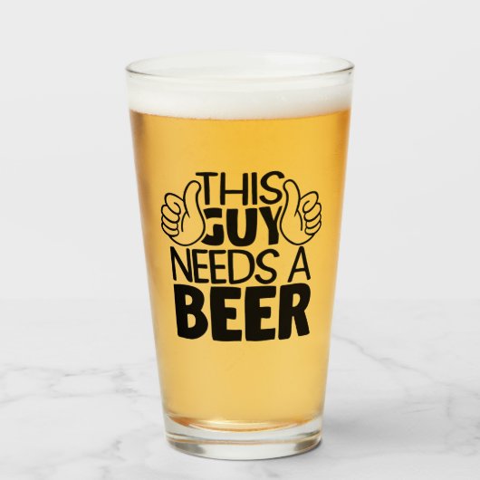 この男はビールが必要だ タンブラーグラス (ドリンク正面)