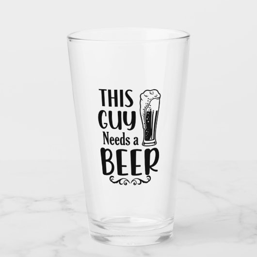 この男はビールが必要！ タンブラーグラス (正面)