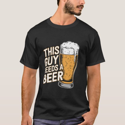 この男はビールが飲みたい Tシャツ (正面)