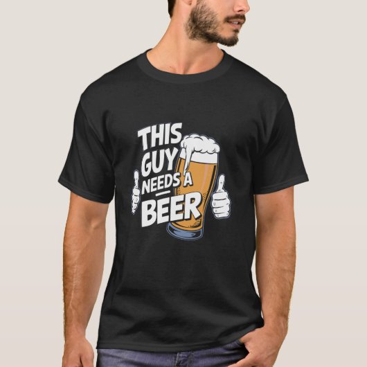 この男はビールが飲みたい Tシャツ (正面)