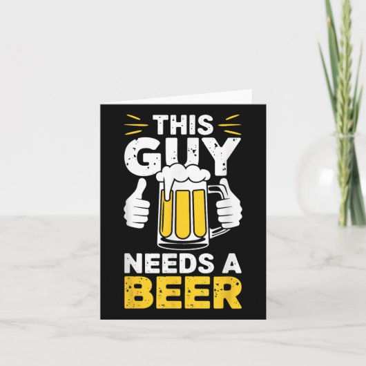 この男はビールのシャツを飲んでおもしろいいる カード (正面)