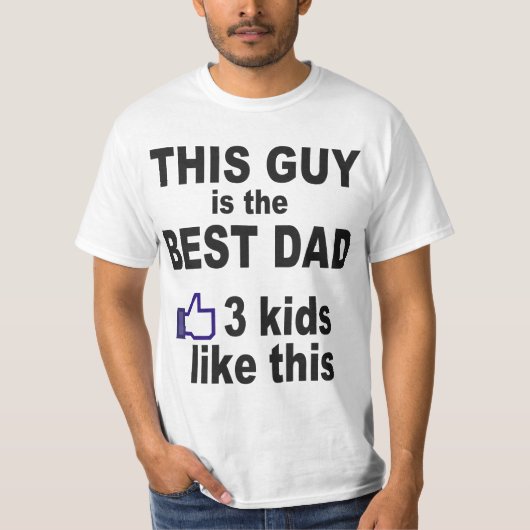 この男は最高のパパだこの様な3人の子供 Tシャツ (正面)