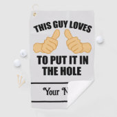 この男は穴に入れるのが大好き ゴルフタオル (インサイチュ)