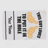 この男は穴に入れるのが大好き ゴルフタオル (横)