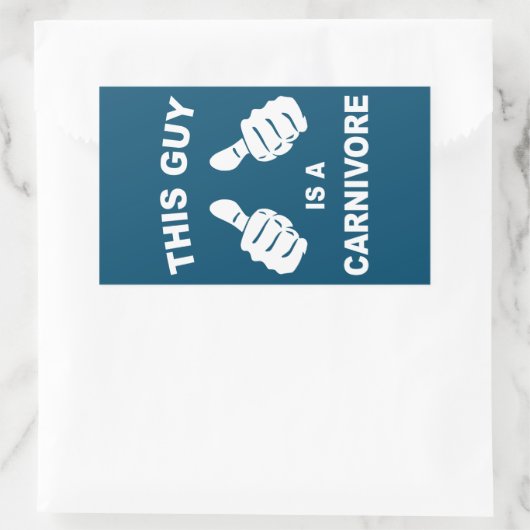 この男は肉食主義者だ 長方形シール (バッグ)