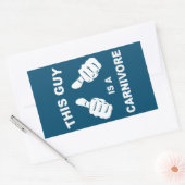 この男は肉食主義者だ 長方形シール (封筒)