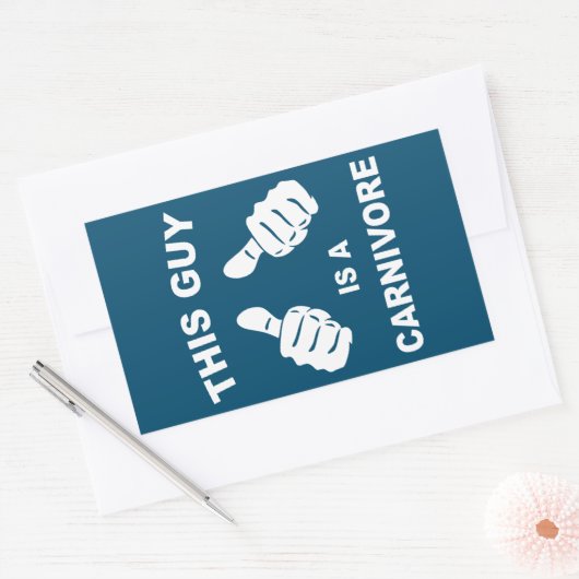 この男は肉食主義者だ 長方形シール (封筒)