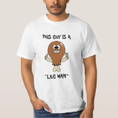 「この男は脚フェチ」サンクスギビングユーモア Tシャツ (正面)