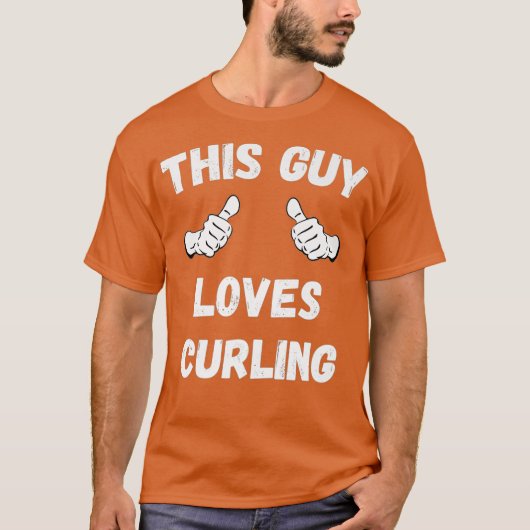 この男は親指プレミアムをカールするのが大好き Tシャツ (正面)