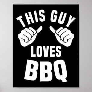 この男はBBQが大好き コスチューム ジョーク BBQ好きのスモーカー ポスター