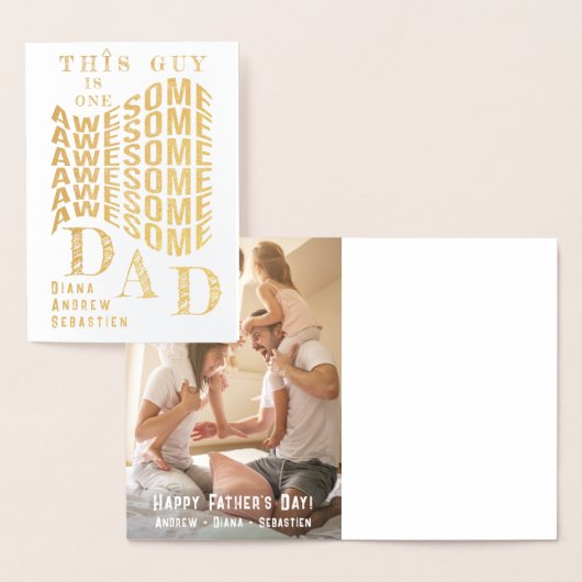 この男1人素晴らしパパおもしろい引用文父の日 箔カード (ディスプレー)